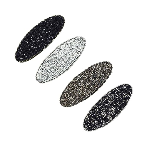 HAPINARY 4stücke Metall Haarspangen Mit Druckknopf Für Junge Mädchen Mädchen Barrettes Oval Snap Haarnadeln von HAPINARY