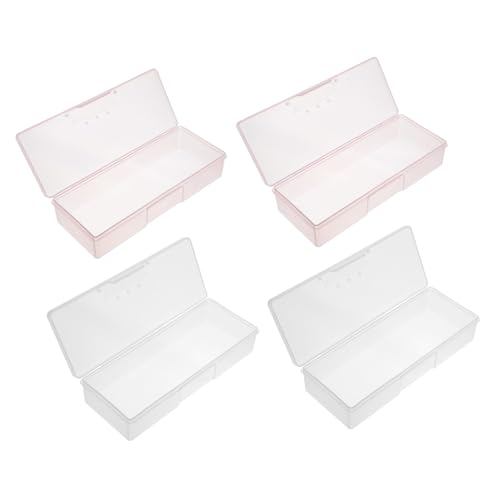 HAPINARY 4 Stück Nagelwerkzeug Aufbewahrungsbox Maniküre Organizer aus Langlebigem Halbtransparente Kleine Rechteckige Nagelpflege Cases für Professionellen und Privaten Gebrauch von HAPINARY