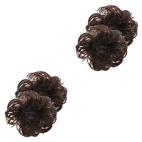HAPINARY 4stücke Haarklammer Unordentlicher Dutt Haarteil Welliges Lockiges Haar Clip Haarverlängerungen Für Damen Einfache Anwendung Stilvolles Design von HAPINARY