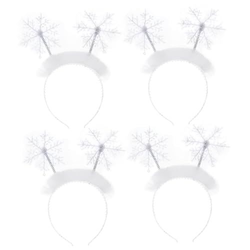 HAPINARY 4er Satz Schneeflocken Stirnband Mädchen Frauen Haarreifen Weihnachten Accessoires Boppers Haarband Für Party von HAPINARY