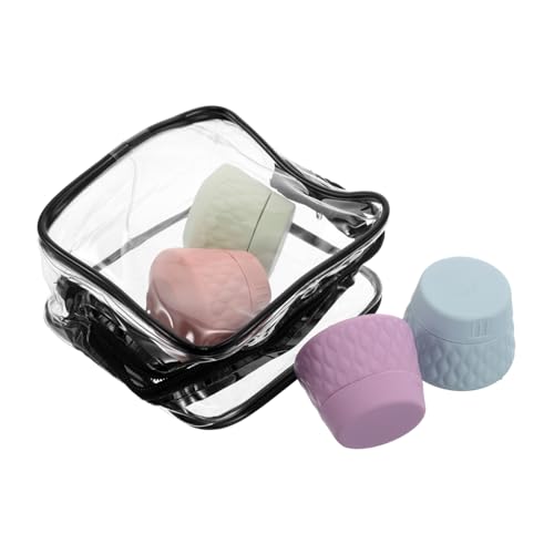 HAPINARY 4 Stück Silikon Reiseflaschen Auslaufsichere Langlebige Kosmetik Behälter für Handcreme Lotion und Hautpflege Tragbare Nachfüllbare Cremedosen für Unterwegs Leicht und Bruchsicher von HAPINARY