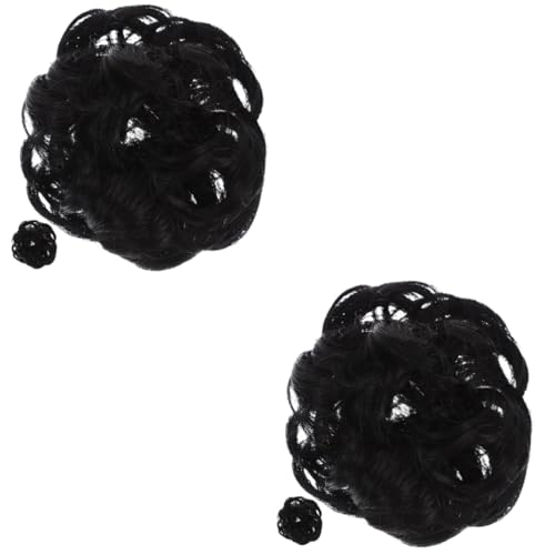 HAPINARY 4 Stück Simulierte Perücken Haar Accessoires, Unordentlicher Dutt, Haarverlängerungen, Kunstdutt, Haar Accessoires Für Frauen, Unordentliche Dutt Verlängerungen, Gefälschter von HAPINARY