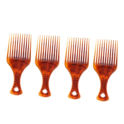 HAPINARY 4 Stück Teiliges Breitzinkige Kunststoff haarkämme für Lockiges und Afro haar Sanft zur Kopfhaut Ergonomischer Griff Langlebig und Geruchsfrei Geeignet für Damen Herren von HAPINARY