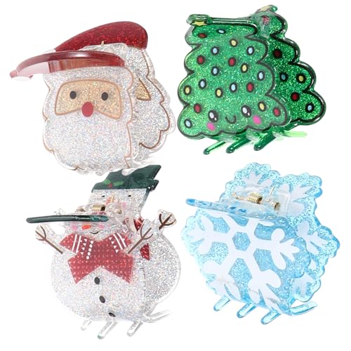 HAPINARY 4 Stück Teiliges Kleine Weihnachts Haarspangen aus Festliche Haarklammern für Dünnes Haar Stilvolle Styling Clips für Frauen für Weihnachtsfeiern und Alltag von HAPINARY