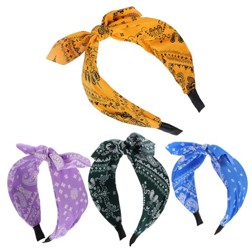 HAPINARY 4 Stück Teiliges Knoten Haarband für Dekorative Kopfbedeckung Leuchtenden Farben Stilvolles Haaraccessoire für Besondere Anlässe von HAPINARY