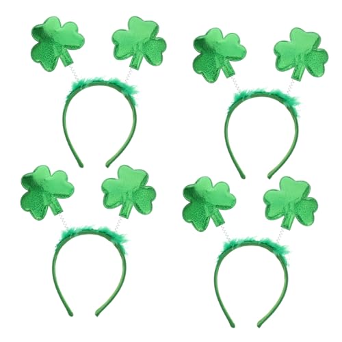 HAPINARY 4 Stück Teiliges Set Kleeblatt Haarreifen für Patrick's Day Glitzernde Haarschmuck Accessoires Grün für Festlichkeiten und Kostümpartys von HAPINARY