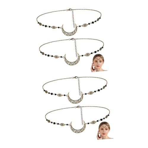 HAPINARY 4 Stück Vintage Natursteinwasser Mond-Stirnband juwelenbesetztes Stirnband bescherung weihnachten weinachts kopfschmuck Retro-Kopfbedeckung Hochzeitsfrisuren Legierung von HAPINARY
