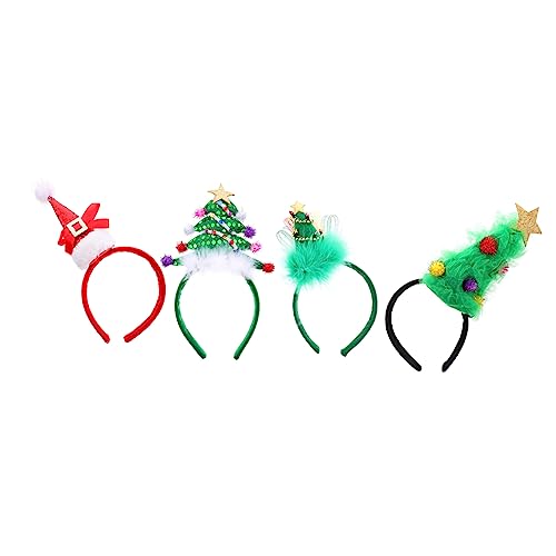 HAPINARY 4er Set Weihnachts Stirnbänder Mit Santa Hut Für Festliche Weihnachtskopfaccessoires Ideales Haarband Für Weihnachten Und Feiertagsfeiern von HAPINARY