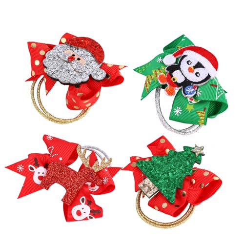 HAPINARY 4 Stück Weihnachtskopfschmuck Babygeschenke Haarschmuck Weihnachts-haargummis Elastische Haarseile Geschenke Für Damen Haar-bungee Gummiband Stoff Weihnachten Kind von HAPINARY