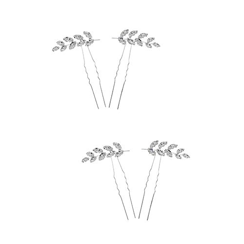 HAPINARY 4 Stück Weizenohr Seitenhaarkamm Haarhalternadel Haarnadel Haarkämme Haarnadel Für Frauen Blumenkopfschmuck Haargabelnadel Hochzeit Haarspange Haarstab Brauthaarspange Silber von HAPINARY