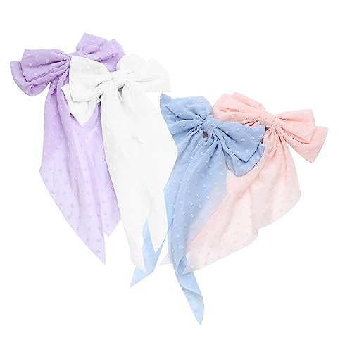 HAPINARY 4 Stücke Große Haarspangen mit Schleifen für Damen Rutschfeste Haarclips für Dickes Haar Haarschmuck für Besondere Anlässe von HAPINARY