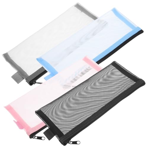 HAPINARY 4stücke Durchsichtiges Federmäppchen Aus Hochwertigem Material Mit Reißverschluss Für Netztaschen Für Organisation Leicht Und Tragbar Für Schreibwaren Und Mehr von HAPINARY