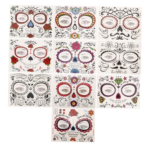 HAPINARY 40blätter Halloween Schädel Aufkleber Temporäre Tattoos Für Partys Und Hautfreundlich Zufällige Designs Für Einen Gruseligen Look von HAPINARY