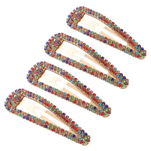 HAPINARY 4Stücke Haarspangen aus Robuster Glitzernde Entenschnabel Haarnadeln mit Druckknöpfen Vielseitige Haar Accessoires für Damen von HAPINARY