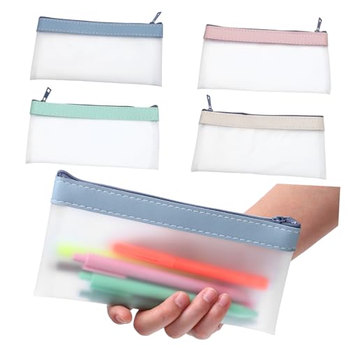 HAPINARY 4Stücke Kosmetiktaschen Halbtransparente Reißverschlussbeutel Vielseitige Geldtaschen für Schule Haushalt und von HAPINARY