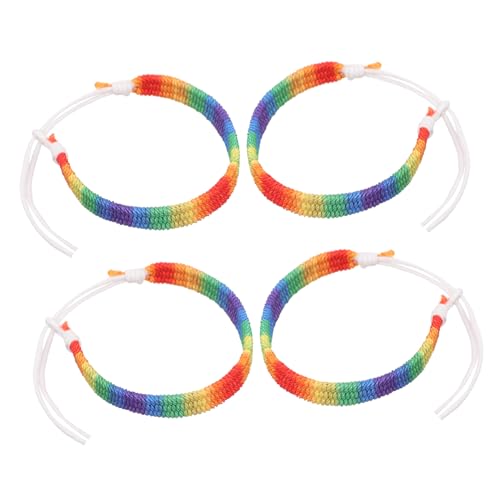 HAPINARY 4er Satz Geflochtene Regenbogen Armbänder Unisex Freundschaftsarmbänder Für Männer Und Frauen Schmuck von HAPINARY