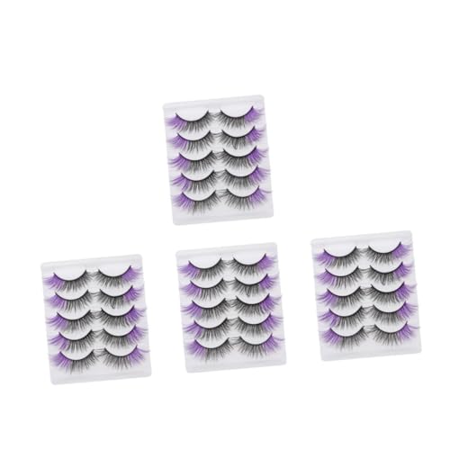 HAPINARY 4er-sets Natürliche Falsche Wimpern Box Feine Wimpern Für Frauen Flauschige Wimpernverlängerungen Künstliche Wimpern Set Für Das Tägliche Make-up 5 Paar * 4 von HAPINARY