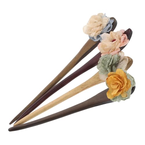 HAPINARY 4stücke Antike Chinesische Haarnadelstäbe Aus Holz Vintage-haarstäbchen Für Frauen Traditionelle Hanfu-haarschmuck Für Feste Und Alltag in Blau Gelb Grün Und Erhältlich von HAPINARY