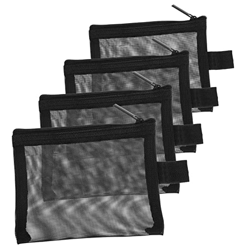 HAPINARY 4stücke Netz-Kosmetiktasche Für Damen Tragbare Make-up-Tasche Reiseaufbewahrungstasche Atmungsaktiv Kosmetik-Aufbewahrungstasche Für Unterwegs von HAPINARY