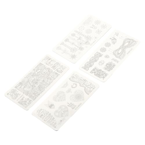 HAPINARY 4stücke Nagelkunst Stempelplatten Maniküre Schablonen Für Nail Art Stempel Sets Mit Wiederverwendbaren Designs Für Verschiedene Nagelgrößen von HAPINARY