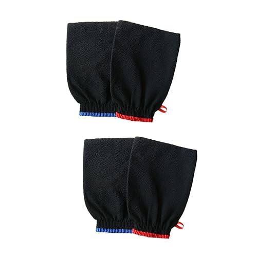 HAPINARY 4stücke Peeling-handschuhe Für Dusche Und Sauna Exfolierende Badeschutzhandschuhe Aus Schwarzem Kunstseide Geeignet Für Männer Und Frauen Zufällige Farben von HAPINARY