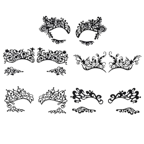 HAPINARY 5paare Aufkleber Eyeliner Für Gesicht Mit Spitzenmuster Selbstklebend Wiederverwendbar Für Cosplay Festivals Kostümpartys von HAPINARY