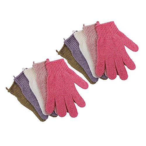 HAPINARY 5 Paare Doppelseitige Peelinghandschuhe Verdickte Fünf Finger Bad und Körperpeeling Handschuhe für und Männer Maschinenwaschbar für Dusche und Spa von HAPINARY