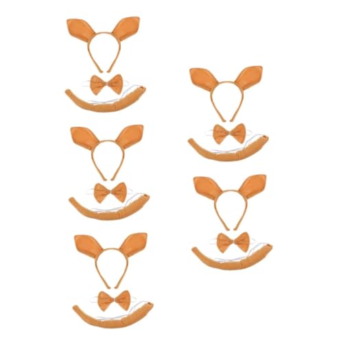 HAPINARY 5sätze Tierkostüm Set Mit Stirnband Fliege Und Kreative Cosplay-accessoires Für Geburtstagsfeiern Und Halloween Tierische Ohren Und Dekoration von HAPINARY