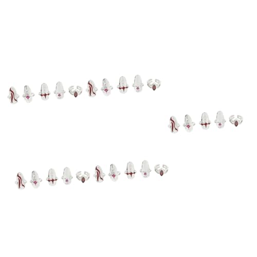 HAPINARY 5 Sätze Nagelring Ringe für Frauen Fingerschmuck Mädchen klingelt tischläufer weihnachten rolf zuckowski weihnachten cadfi Frauen Ring Nagelspitzenring Zinklegierung Weiß von HAPINARY