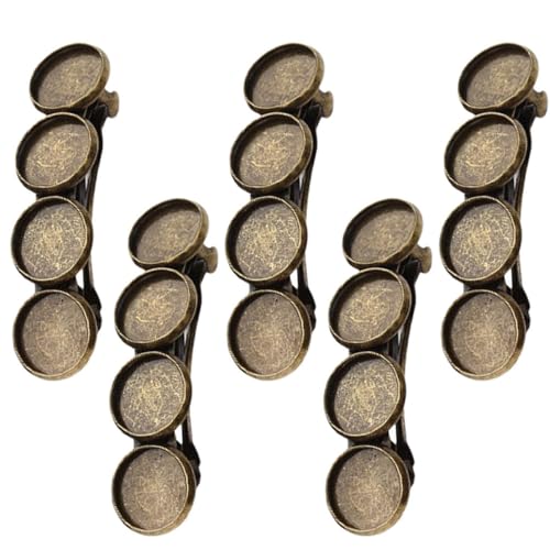 HAPINARY 5stücke Diy Runde Haarspangen Für Damen Aus Hochwertigem Kupfer Passend Für Fassungen Elegante Kopfschmuck-zubehör Für Partys Und Tägliche Tragbarkeit von HAPINARY