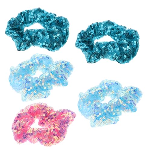 HAPINARY 5 Stück Bunte Pailletten Haargummis Teiliges Elastische Haarbänder für Damen und Fluoreszierende Haarschmuck für Partys Alltag und Besondere Anlässe Zufällige Zufällige Farbe von HAPINARY