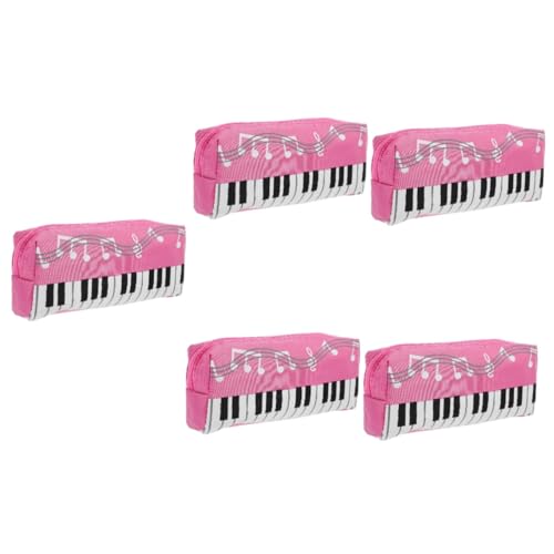 HAPINARY 5 Stück Federmäppchen Mit Klaviertastatur-Muster Bleistifttasche Für Mädchen Schreibwarenetui Große Kapazität Schulbedarf Federmäppchen von HAPINARY