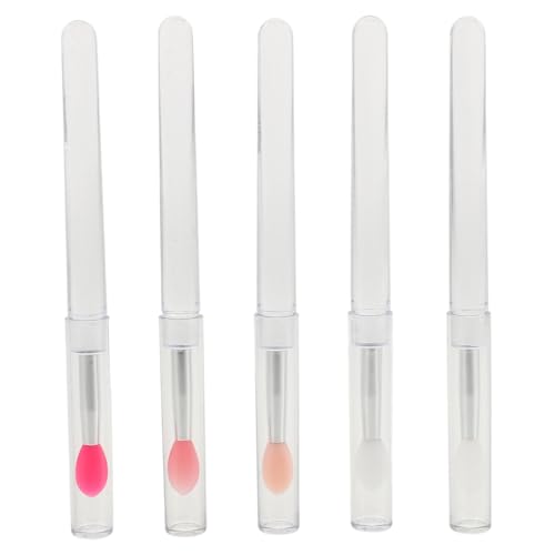 HAPINARY 5 Stück Silikon Lippenpinsel Wiederverwendbar Präzise Applikatoren für Lipgloss Lippenbalsam Make up Pinsel Kompakt Leicht Tragbar für Lippenmasken und Lidschatten von HAPINARY