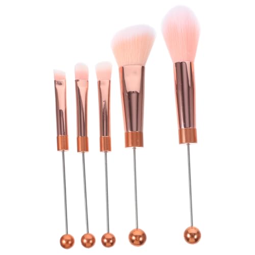 HAPINARY 5 Stück Teiliges Makeup Pinselset für Lidschatten und Lose Puderpinsel mit Ergonomischem und Roségoldenen Metallgriffen für Präzise Makeup Anwendungen von HAPINARY