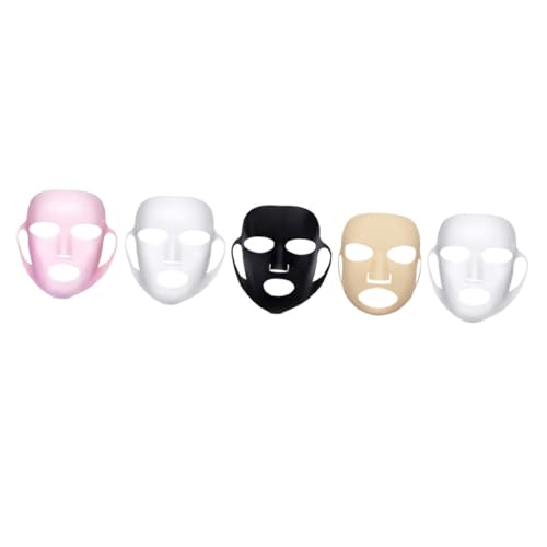 HAPINARY 5 Stück Teiliges Silikon Gesichtsmaske Cover Wiederverwendbar Verhindert Feuchtigkeitsverlust und Verrutschen Praktische Beauty Maskenabdeckung in Rosa Hautfarbe für Damen zu von HAPINARY