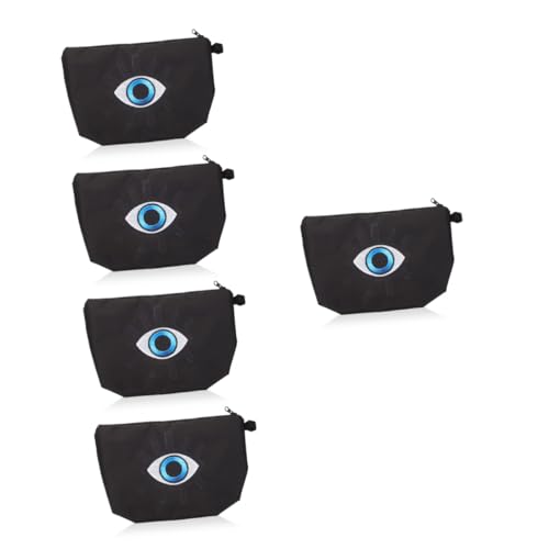 HAPINARY 5 Stück Teufelsaugen Tasche, Reißverschluss Make Up Tasche, Böser Blick, Geldbörse, Reise Make Up Tasche, n Für Frauen, Kulturbeutel, Große Make Up von HAPINARY
