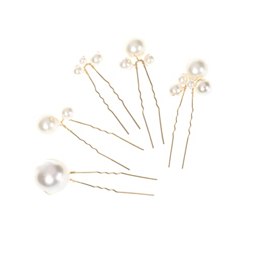 HAPINARY Perlen-Haarnadel-Set für die Braut 5-teilig U-förmiger Haarstab für Hochzeiten Bankette Partys den Alltag von HAPINARY