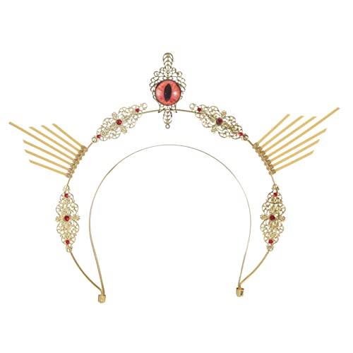HAPINARY 5stücke Gothic Lolita Haarreif Mit Bösem Augendesign Perfektes Halloween-accessoire Für Cosplay Und Partys Einzigartiger Kopfschmuck Für Frauen Goldene Krone Für Besondere von HAPINARY