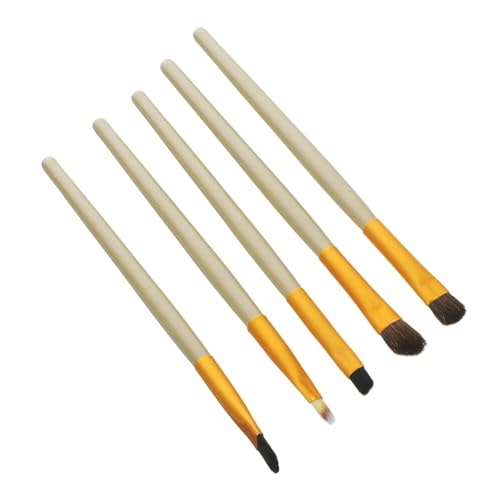 HAPINARY 5-teiliger Augenpinsel Mit Holzgriff Für Lidschatten Eyeliner Und Wimpern Sicher Waschbar Mit Dichten Borsten Für Gleichmäßige Anwendung von HAPINARY
