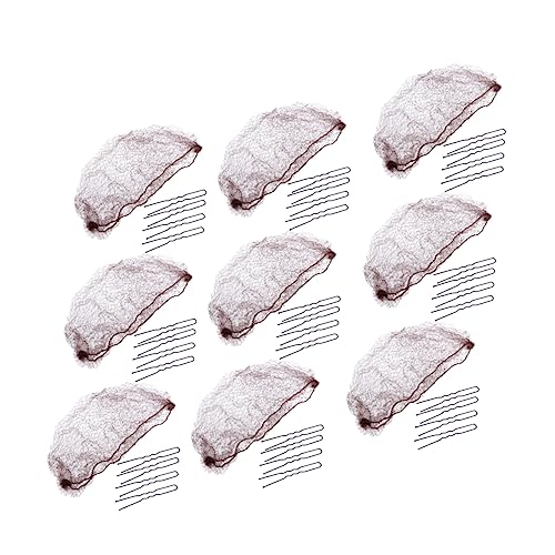 HAPINARY 50stücke Unsichtbare -nylon-haarnetze Elastische Mesh- -zubehör Für Damen Und Mädchen Kaffee U-förmige Haarnadeln Für Ballett Und Alltägliche Frisuren von HAPINARY