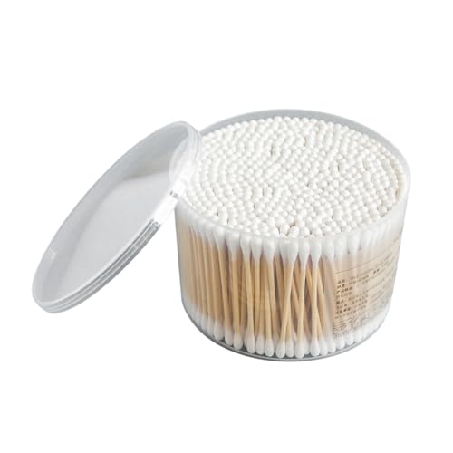 HAPINARY 1-box Mit 500 Wattestäbchen Mit Bambusgriff Reinigungsstäbchen Kosmetik-wattestäbchen Für Augen Make-up Entferner von HAPINARY