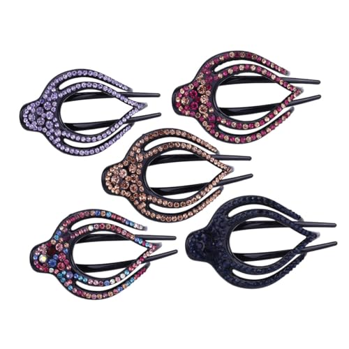 HAPINARY 5Pcs Dreizahniger Clip Kopfschmuck Grip Para Frauen Kämme Klare Haarklammern Barrette Bananen Haarclip Kleine Haarklammern von HAPINARY