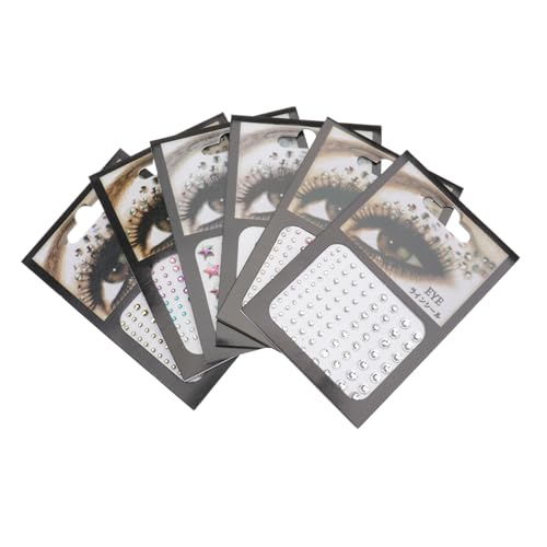 HAPINARY 6blätter Augen Strass Sticker Glitzer Augen Gesicht Strass Aufkleber Zarte Sticker Kleber Für Kostümparty Festival Hochzeit von HAPINARY