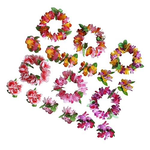 HAPINARY 6sätze Blumen Stirnband Set Hawaii Blumengirlande Haarkranz Pack Blumen Armbänder Set Festival Haarband Für Strandparty Urlaub Armbänder Und Haarkranz von HAPINARY