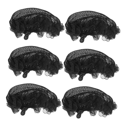 HAPINARY 6 Stck. Teiliges Elastisches Haarnetz mit Spitzenbesatz Atmungsaktive Netz Duttnetze für Ballett Tanz und Sport Flexibler Sitz für Mädchen und Frauen Dekorative Haarschmuck Buns von HAPINARY
