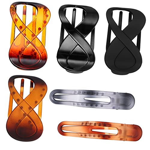 HAPINARY 6stücke Große Haarklammern Langlebiger Acryl Starker Greifer Französisches Retro-design Vielseitig Für Frauen Und Mädchen von HAPINARY
