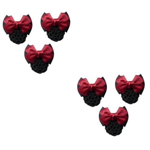 HAPINARY 2 Sets Haarschmuck Mädchen Dutt Bogen Frauen Kopfschmuck Haarblume Netztasche Haarnetz Mesh Clip Mode Elastische Schleife Haarspange 3 Stück * 2 von HAPINARY