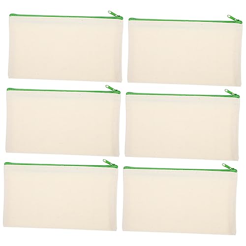 HAPINARY 6 Stück Canvas Federmäppchen Mit Reißverschluss Canvas Stiftetui Canvas Make Up Tasche Transparentes Prüfungs Federmäppchen Canvas Stifthalter Baggies Kleines Federmäppchen von HAPINARY