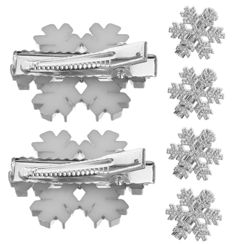 HAPINARY 6 Stück Funkelnde Haarnadeln für Damen Rutschfeste Alligator Clips Festliche Weihnachtsfrisur Zubehör für Winter von HAPINARY