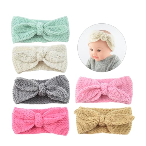 HAPINARY 6 Stück Gehäkelte Turbane Für Damen Warme Gestrickte Stirnbänder Mit Schleife Aus Strickwolle Für Ohrenwärme von HAPINARY